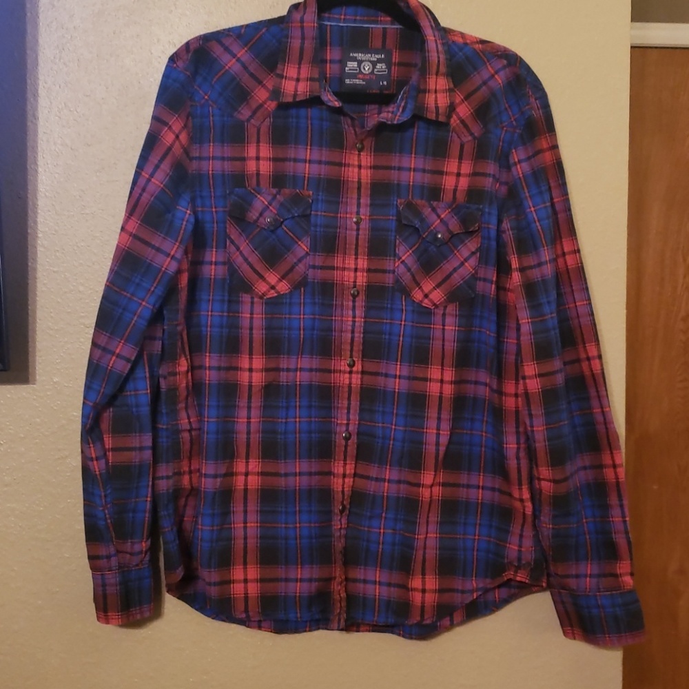 Mens American Eagle Plaid button up